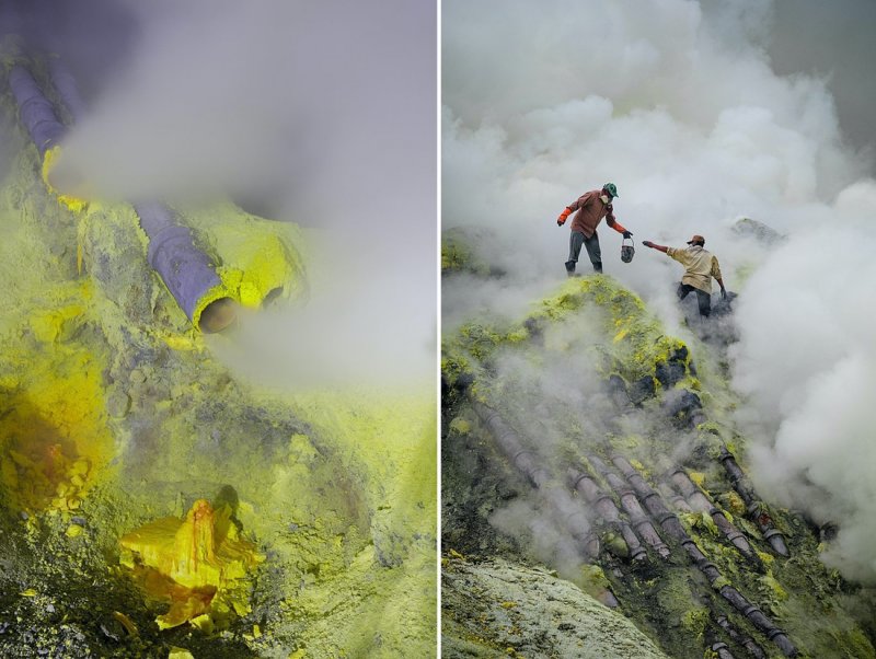 Самые жуткие места мира: в нечеловеческих условиях люди добывают «золото дьявола» в кратере вулкана7