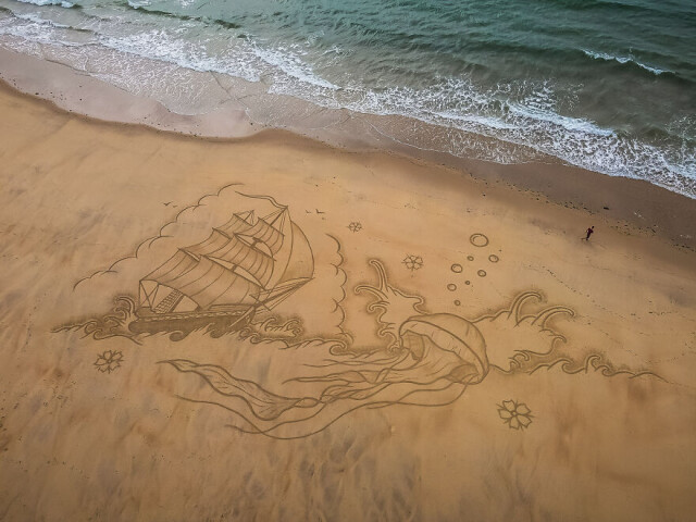 Гигантские рисунки на песке (30 фото)23
